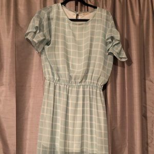 Teal Checkered Dress